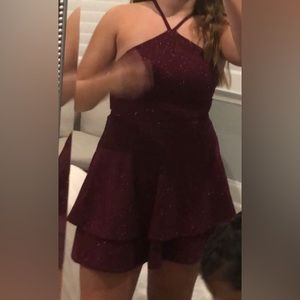 Windsor maroon sparkly dress, with clip and zipper back